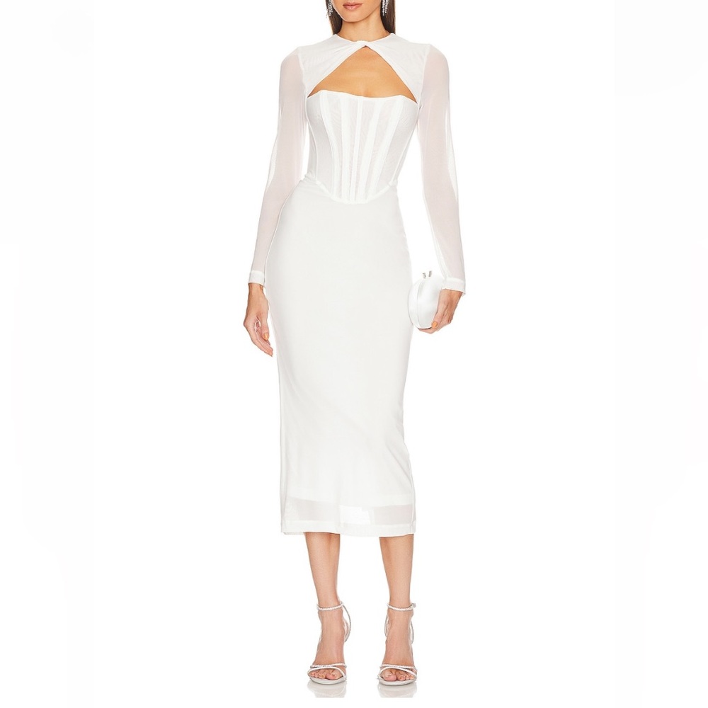 Revolve Bardot Ramona Corset Mesh Dress